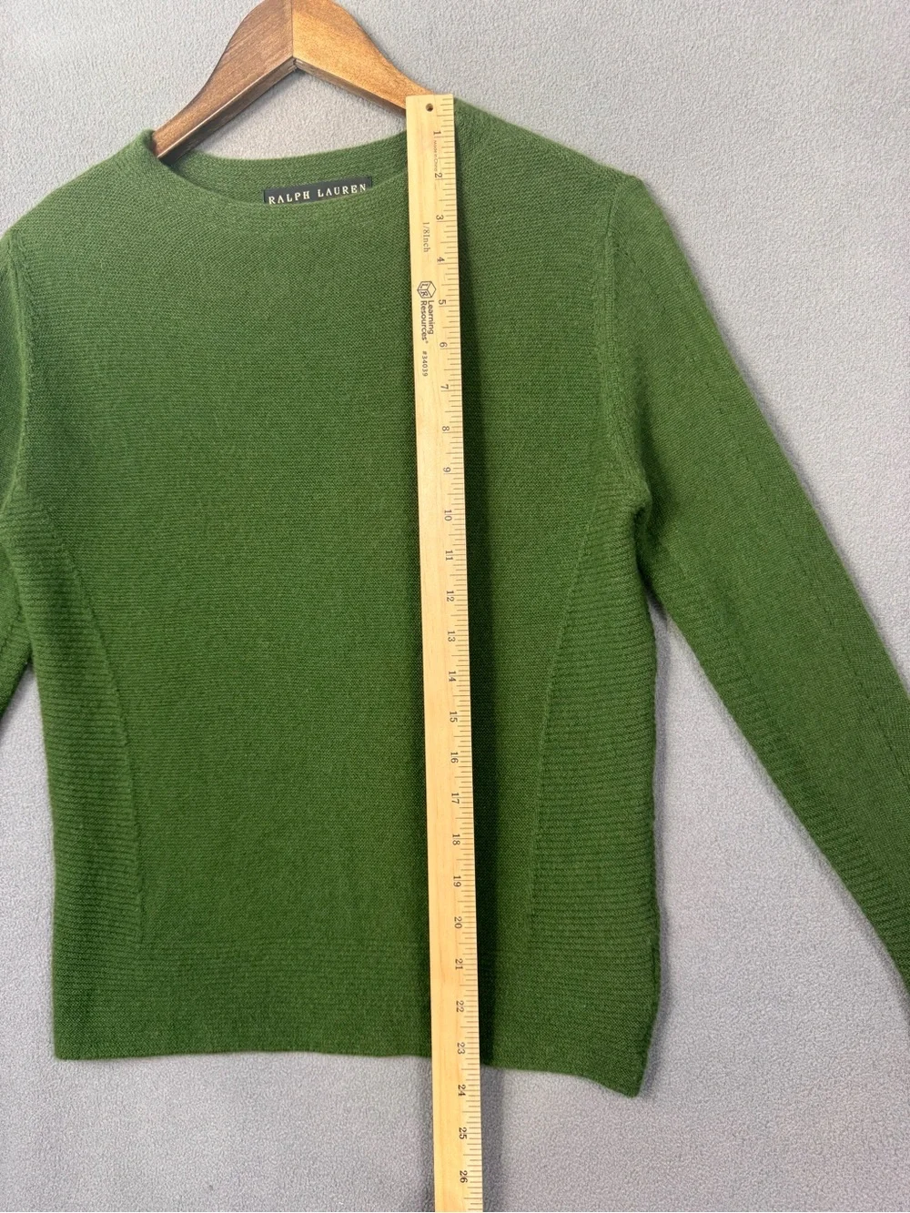 90’s Ralph Lauren Relaxed Fit Green Crewneck Cashmere Sweater, Black Label RL, S